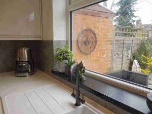 Modern style black slate window sill finish