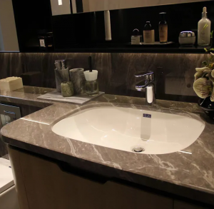 Customizable marble countertops for hotel bathrooms