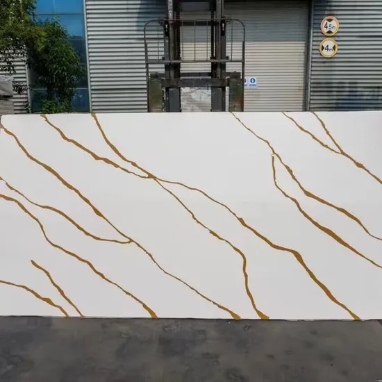Artificial Calacatta River Gold White Quartz for Countertop and Big Slabs