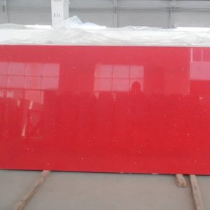 Sparkling Red Engineered Quartz Slabs for Countertops