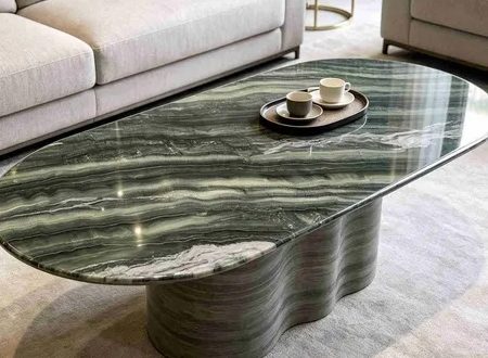 Living room green marble coffee table top