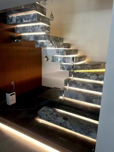 Panda grey marble Spiral Stairs